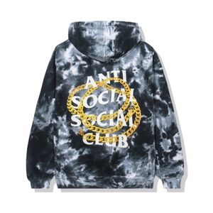 Anti Social Social Club Good Hoodie Black Tie Dye - M
